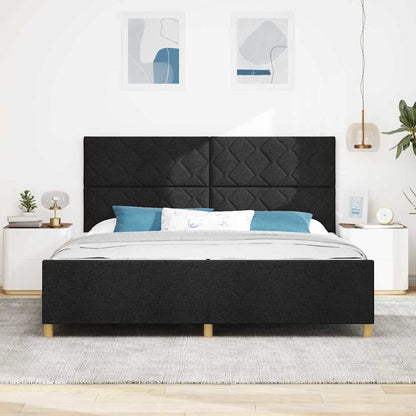 Struttura del letto con testiera Nero 200 x 200 cm Tessuto