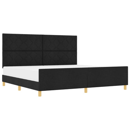 Struttura del letto con testiera Nero 200 x 200 cm Tessuto