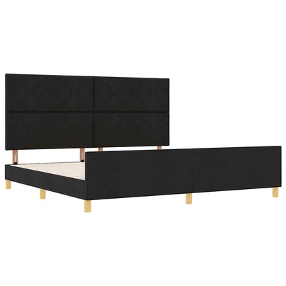 Struttura del letto con testiera Nero 200 x 200 cm Tessuto