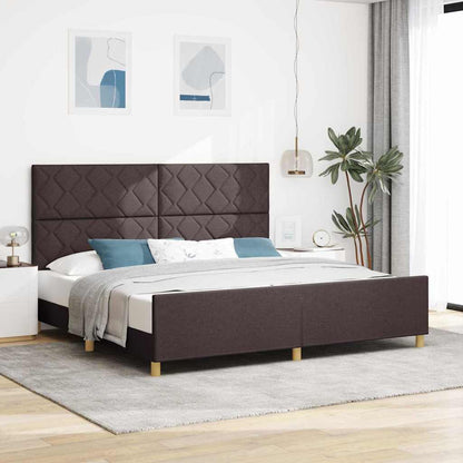 Struttura del letto Marrone Scuro 200 x 200 cm Tessuto