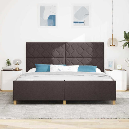 Struttura del letto Marrone Scuro 200 x 200 cm Tessuto