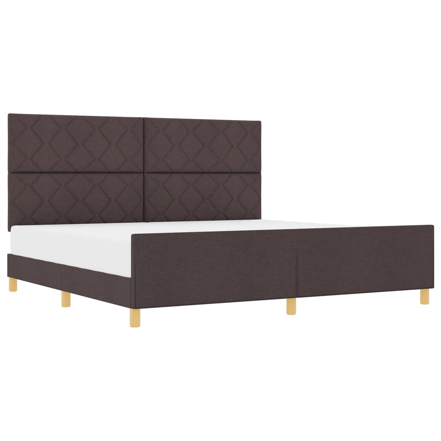 Struttura del letto Marrone Scuro 200 x 200 cm Tessuto