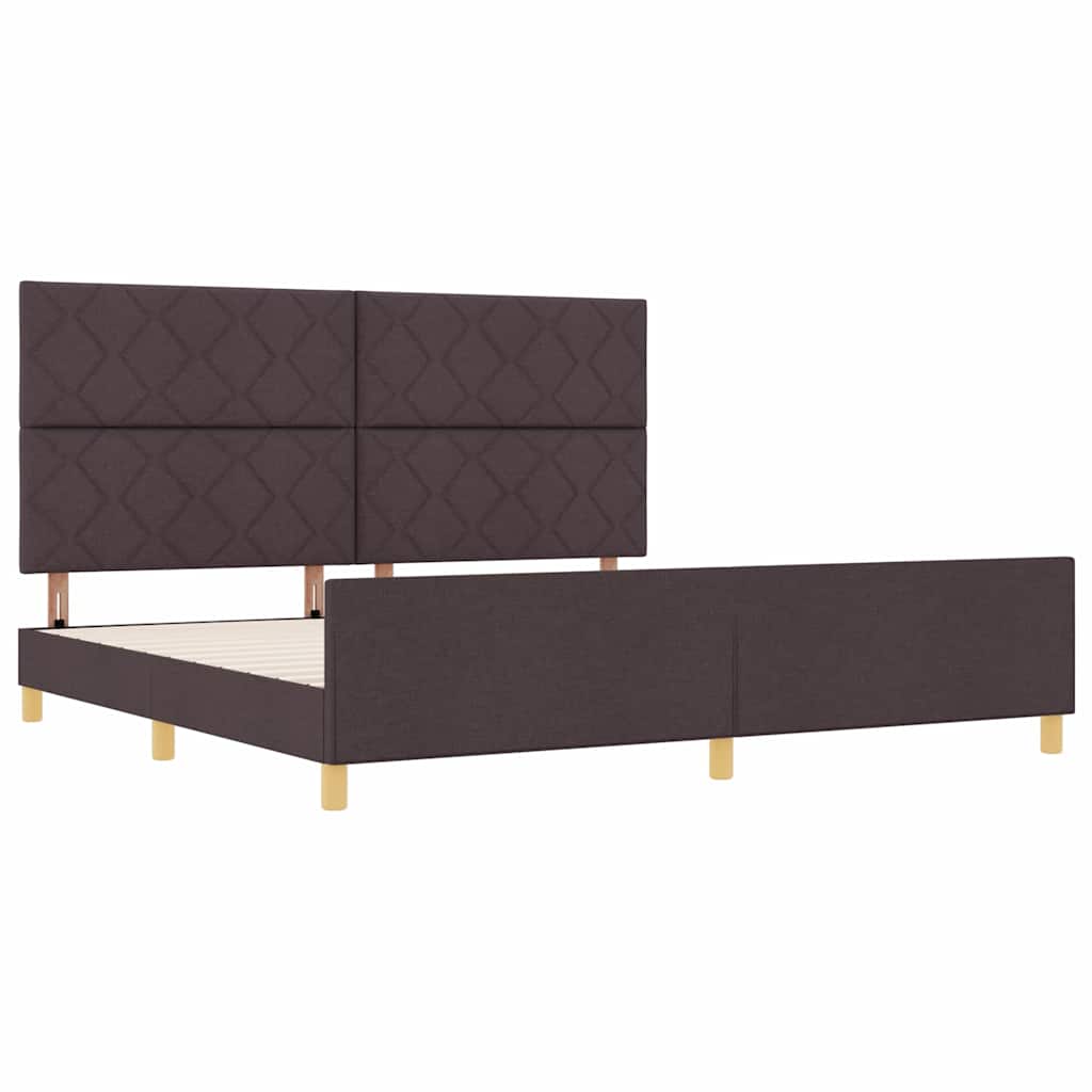 Struttura del letto Marrone Scuro 200 x 200 cm Tessuto