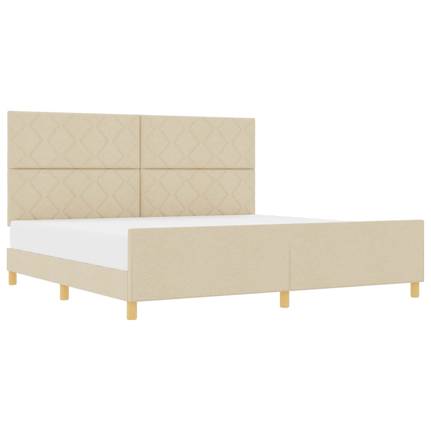 Struttura del letto con testiera Crema 200 x 200 cm Tessuto