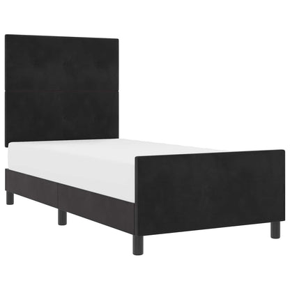 Letto a molle con testiera Nero 80 x 200 cm Velluto