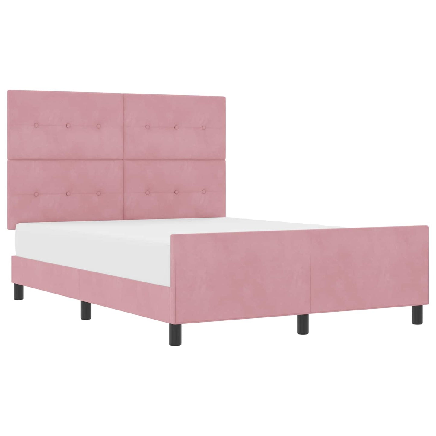 Letto a molle con testiera Rosa 140 x 200 cm Velluto