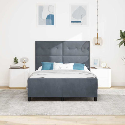 Letto a molle con testiera Grigio scuro 160 x 200 cm Velluto