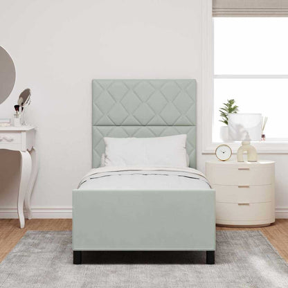 Letto a molle con testiera Grigio chiaro 90 x 200 cm Velluto