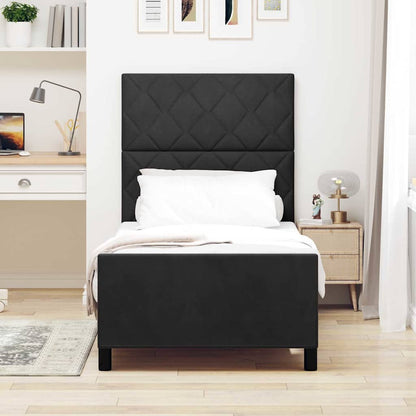 Letto a molle con testiera Nero 90 x 200 cm Velluto