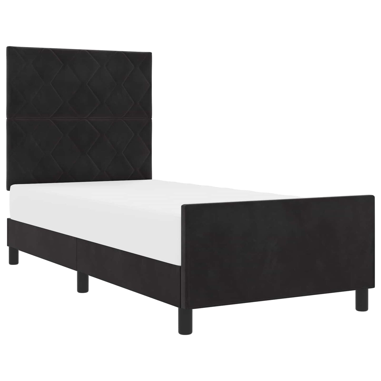Letto a molle con testiera Nero 90 x 200 cm Velluto