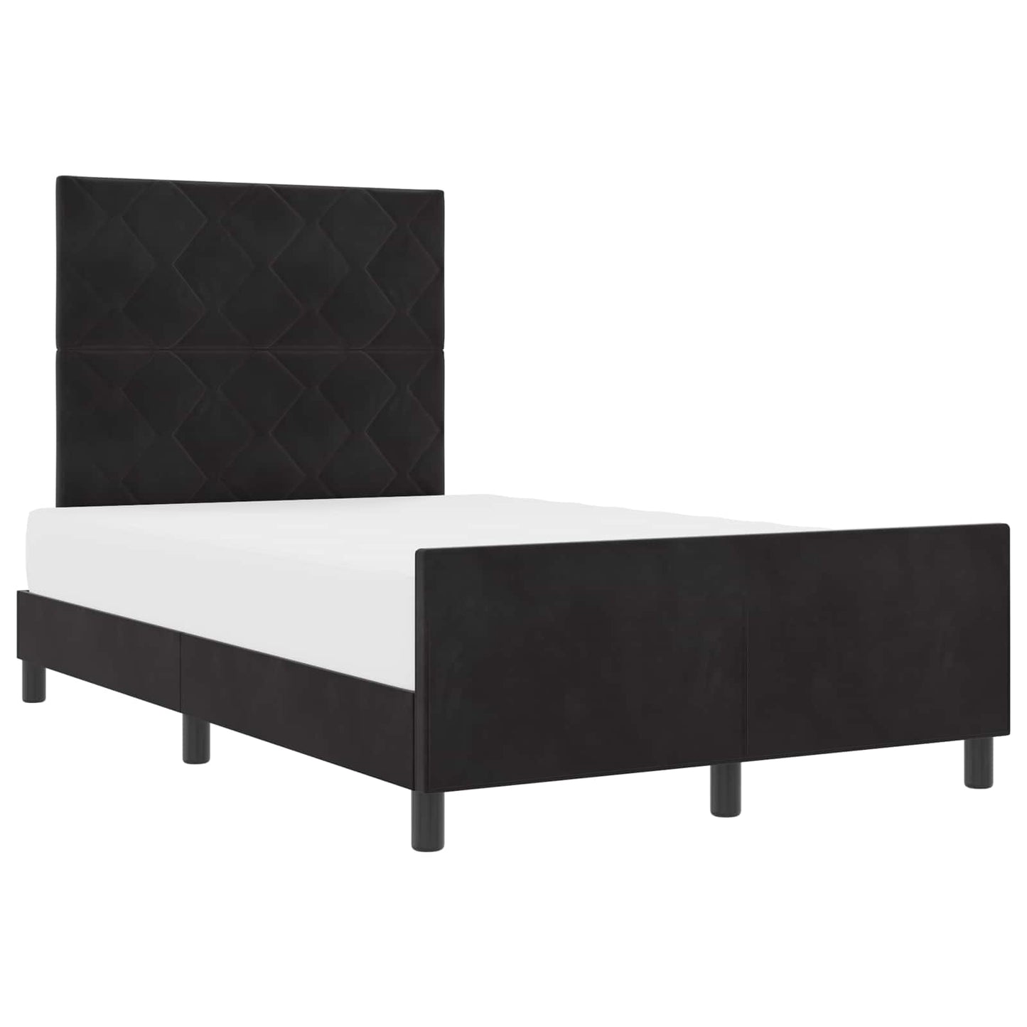 Letto a molle con testiera Nero 120 x 190 cm Velluto