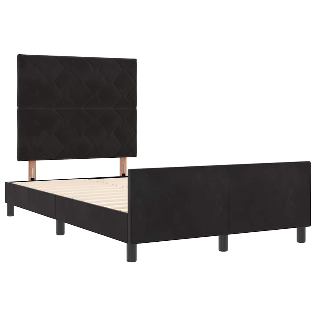 Letto a molle con testiera Nero 120 x 200 cm Velluto