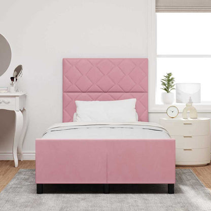 Letto a molle con testiera Rosa 120 x 200 cm Velluto