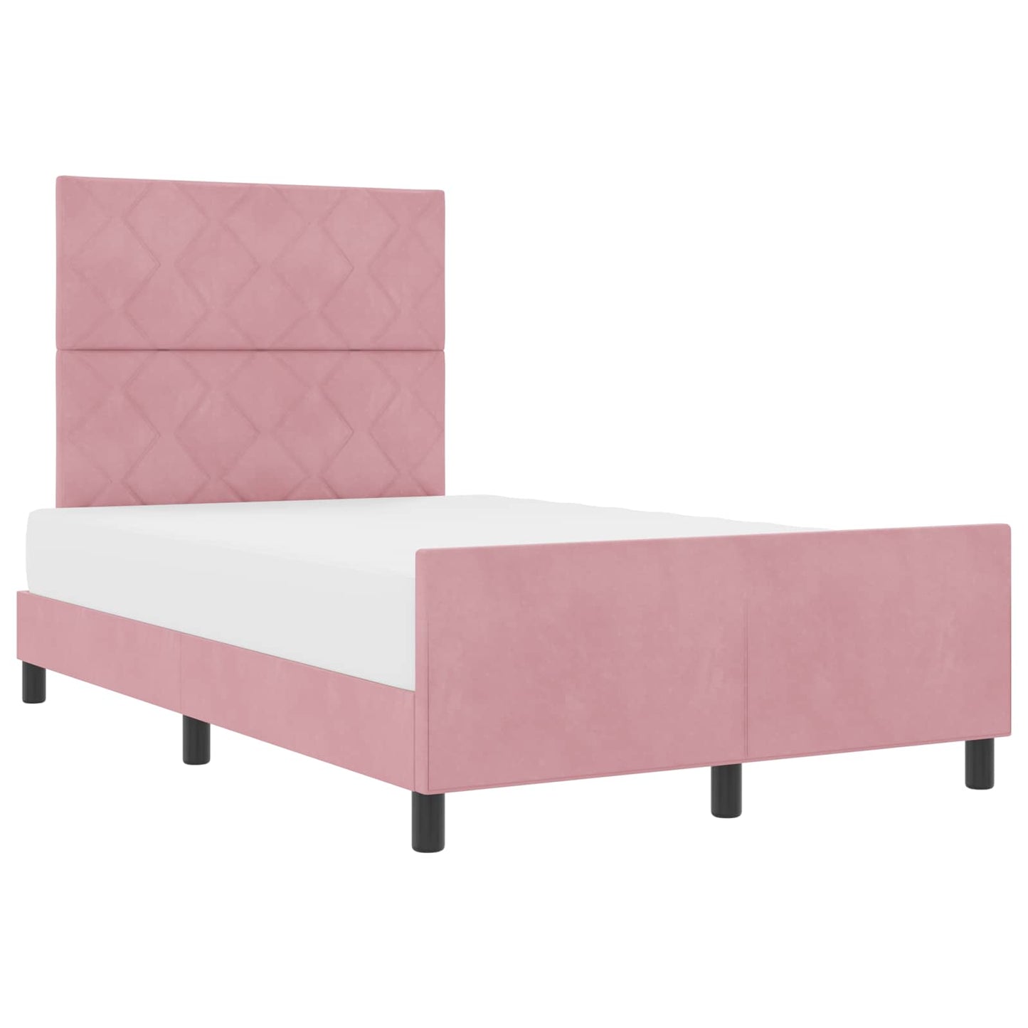 Letto a molle con testiera Rosa 120 x 200 cm Velluto