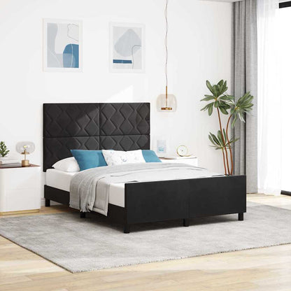 Letto a molle con testiera Nero 140 x 190 cm Velluto
