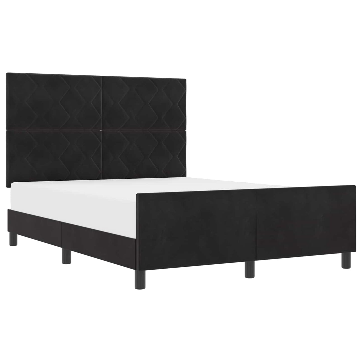 Letto a molle con testiera Nero 140 x 200 cm Velluto