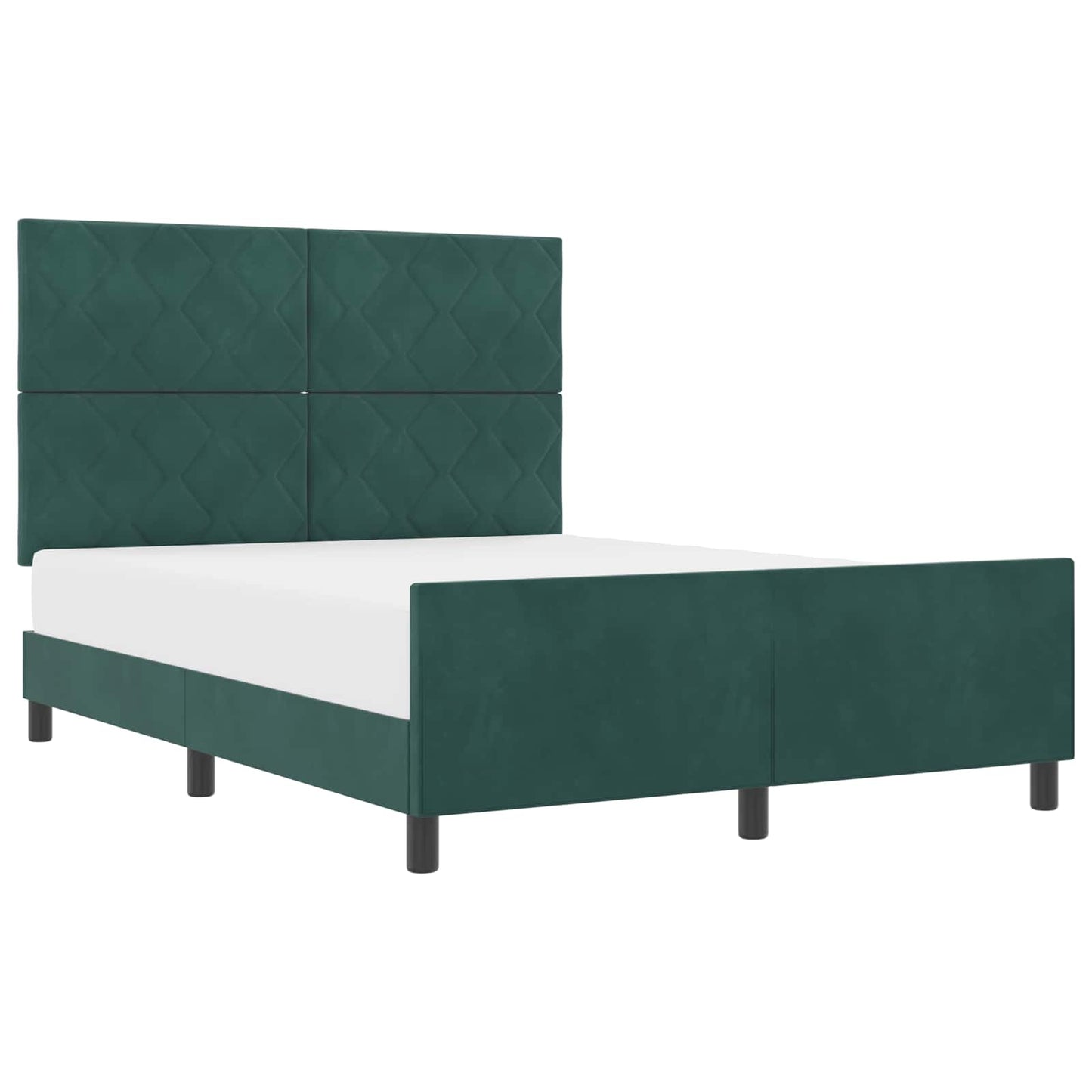 Letto a molle con testiera Verde Scuro 160 x 200 cm Velluto