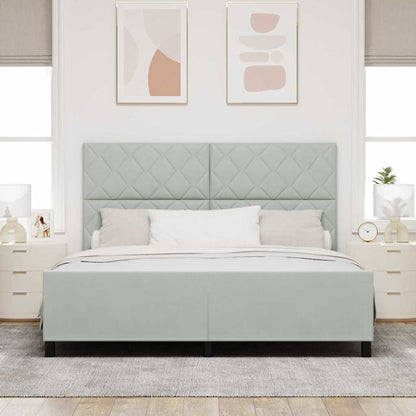 Letto a molle con testiera Grigio chiaro 180 x 200 cm Velluto