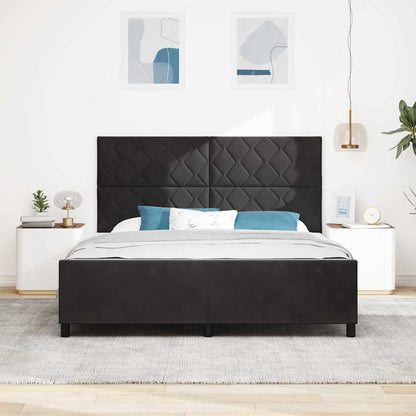 Letto a molle con testiera Nero 180 x 200 cm Velluto
