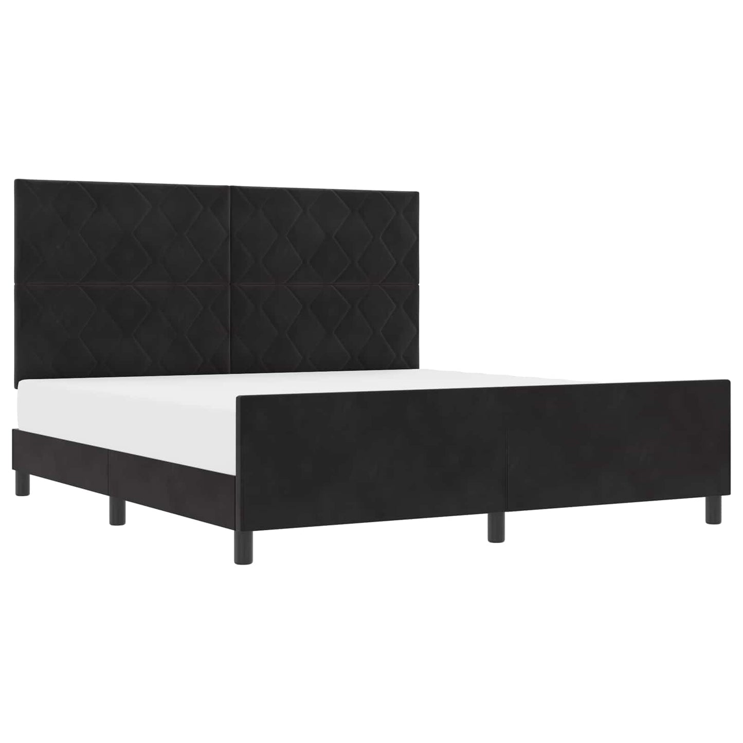 Letto a molle con testiera Nero 180 x 200 cm Velluto