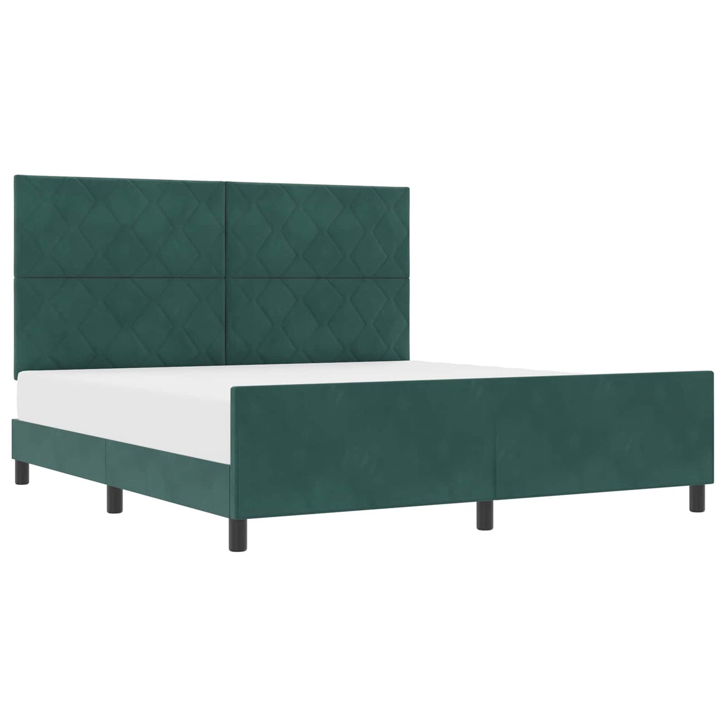 Letto a molle con testiera Verde Scuro 180 x 200 cm Velluto