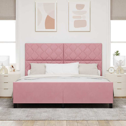 Letto a molle con testiera Rosa 180 x 200 cm Velluto
