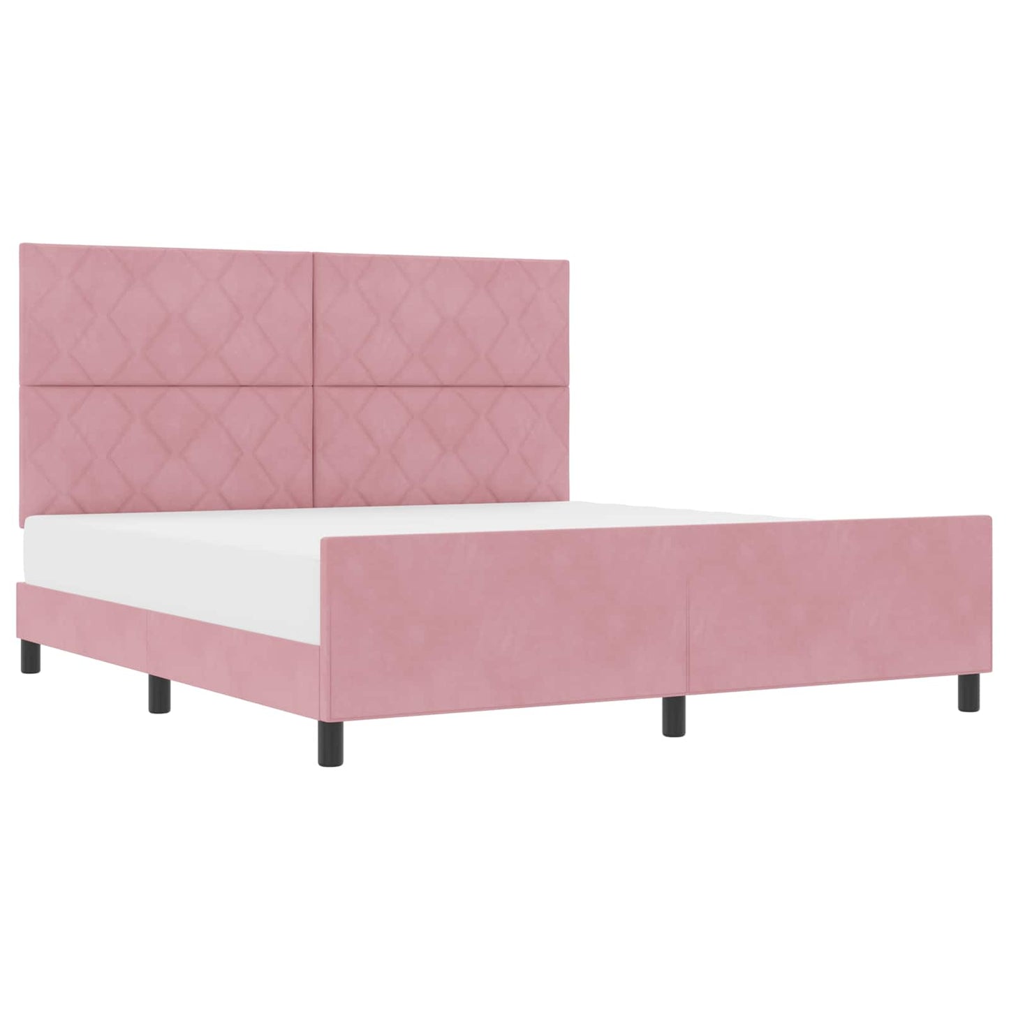 Letto a molle con testiera Rosa 180 x 200 cm Velluto