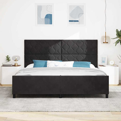 Letto a molle con testiera Nero 200 x 200 cm Velluto