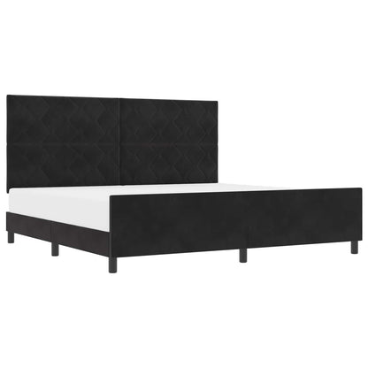 Letto a molle con testiera Nero 200 x 200 cm Velluto