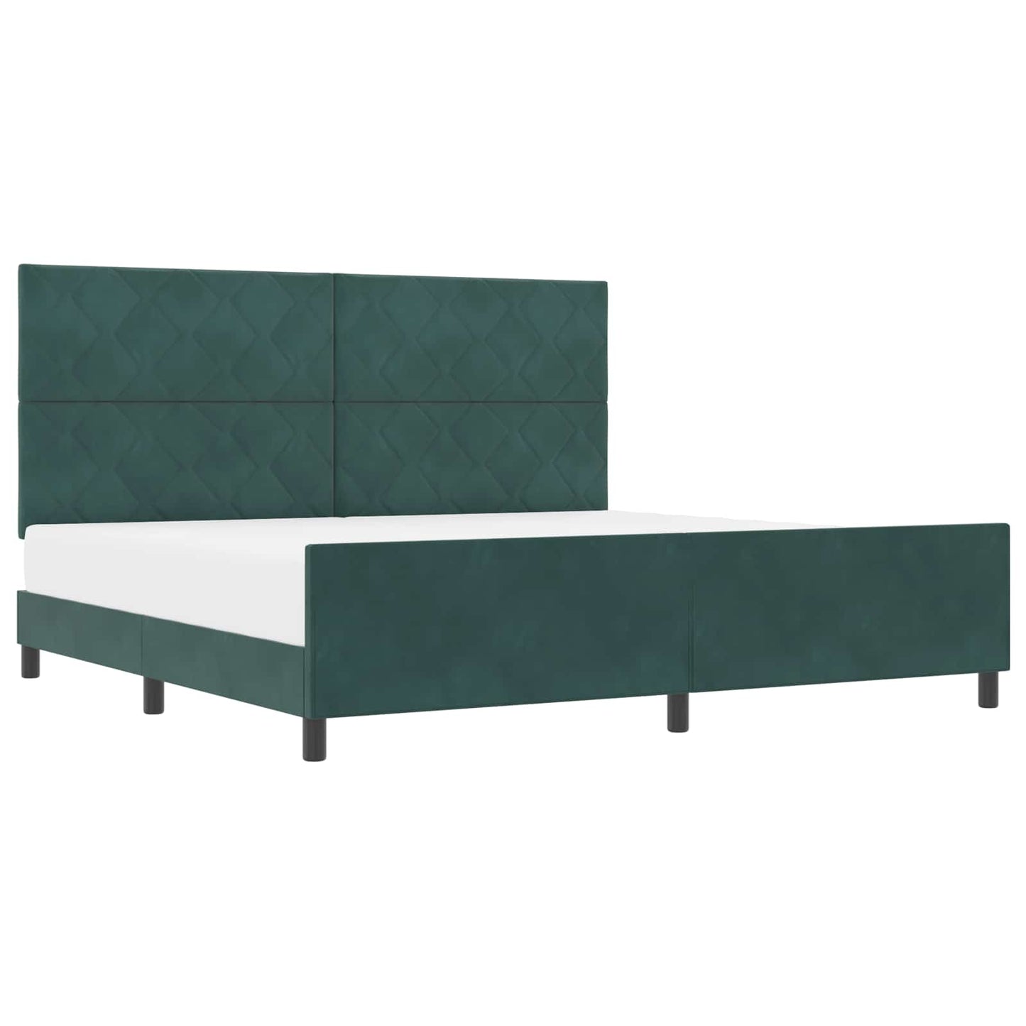 Letto a molle con testiera Verde Scuro 200 x 200 cm Velluto