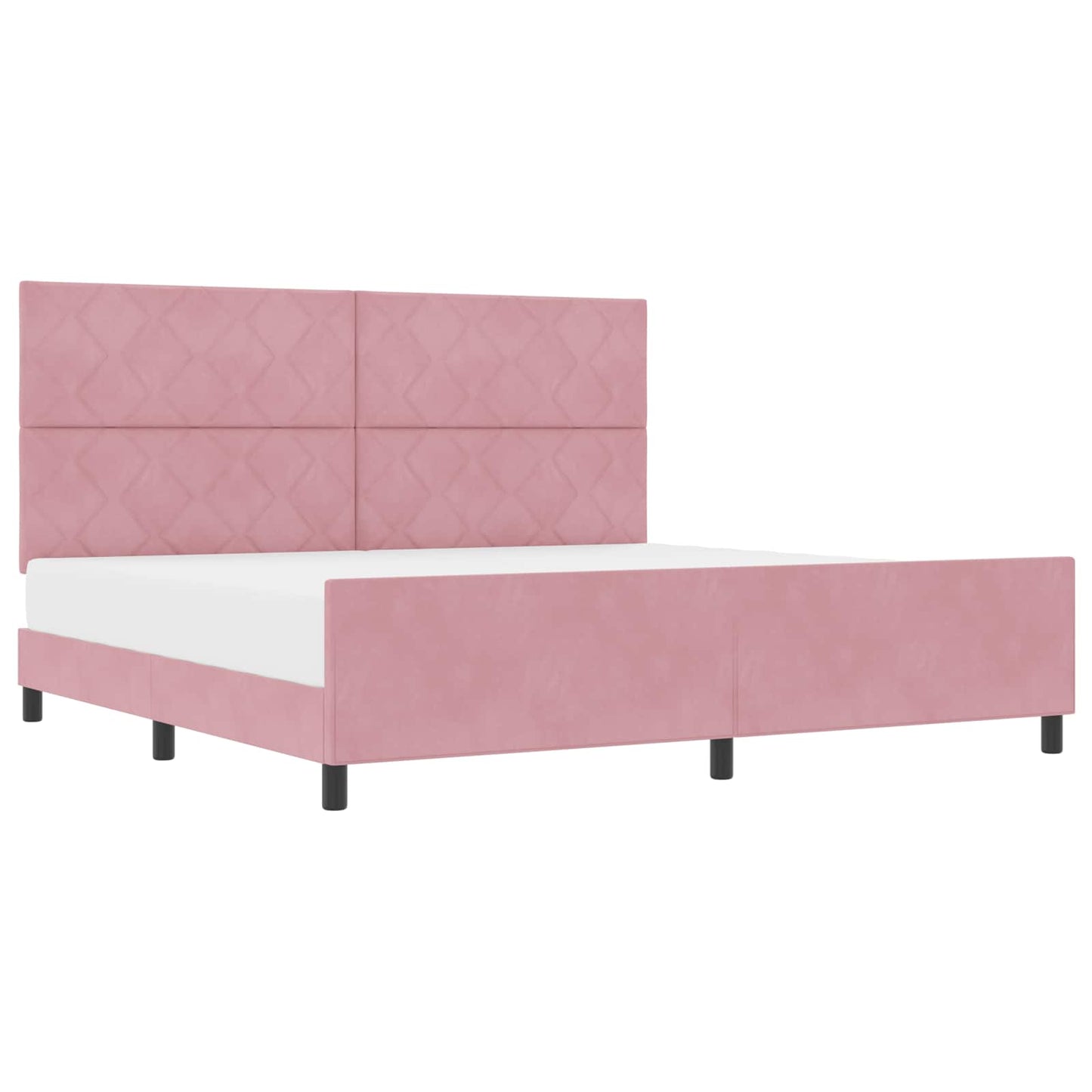 Letto a molle con testiera Rosa 200 x 200 cm Velluto