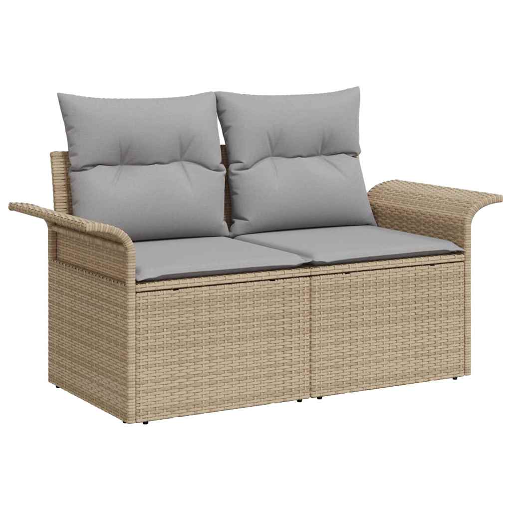 Set Divano da Giardino 5 pcs Beige e grigio polyrattan