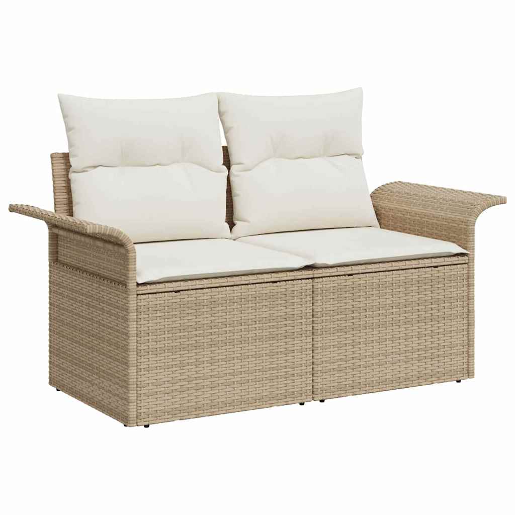 Set Divano da Giardino con cuscino 6 pcs Beige e Crema