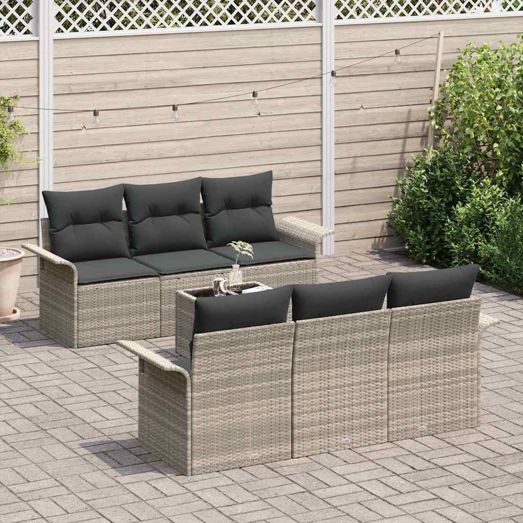 Set Divano da Giardino 7 pcs Grigio chiaro e grigio scuro