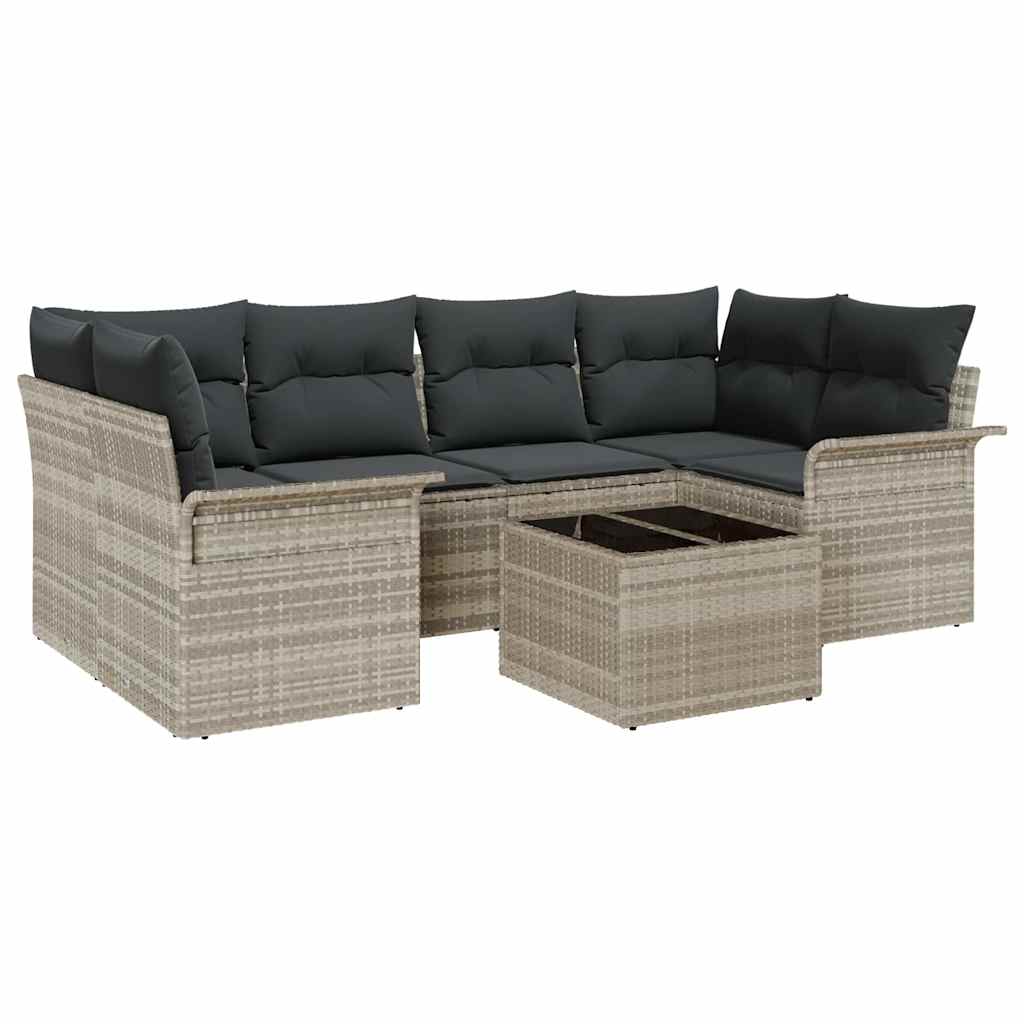 Set Divano da Giardino 7 pcs Grigio chiaro e grigio scuro