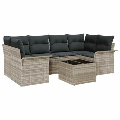 Set Divano da Giardino 7 pcs Grigio chiaro e grigio scuro