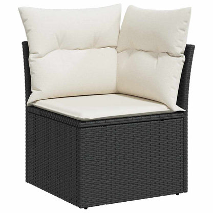 Set Divano da Giardino con archiviazione 4 pcs Nero polyrattan