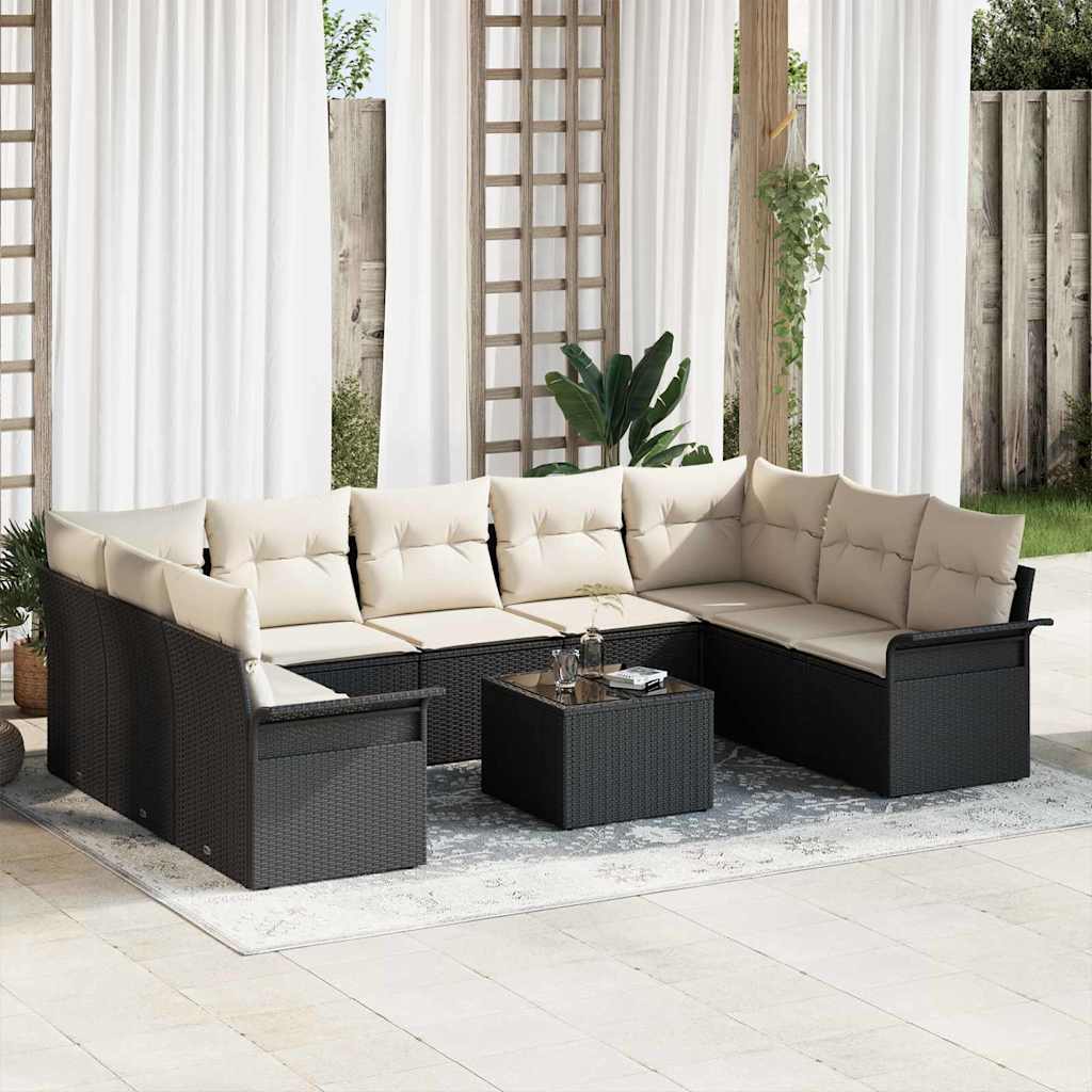 Set Divano da Giardino 10 pcs Marrone polyrattan