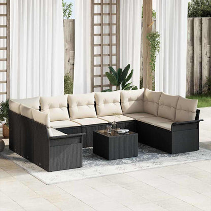Set Divano da Giardino 10 pcs Marrone polyrattan