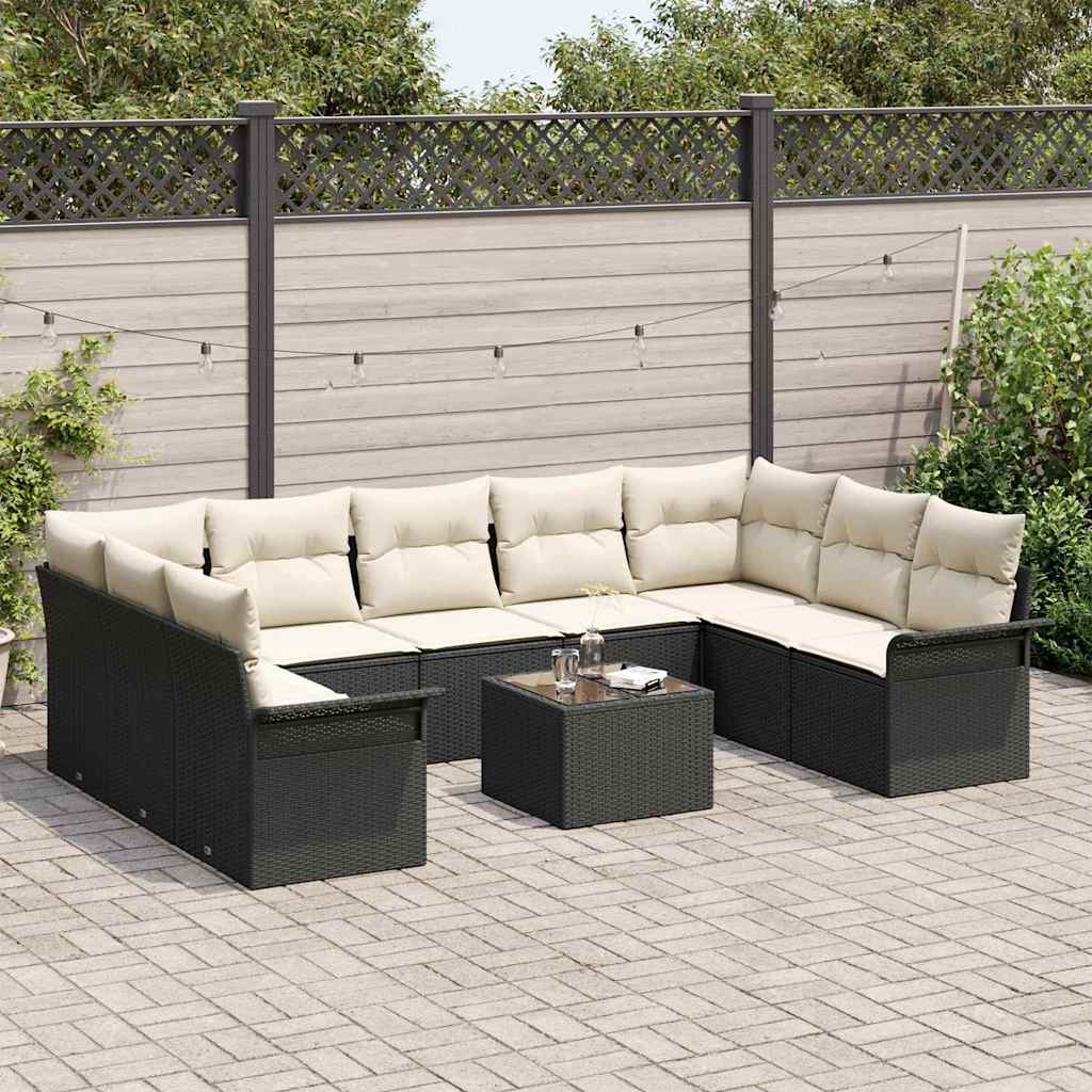 Set Divano da Giardino 10 pcs Marrone polyrattan