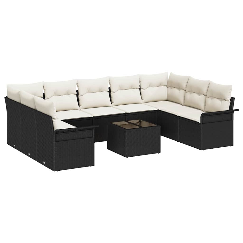 Set Divano da Giardino 10 pcs Marrone polyrattan