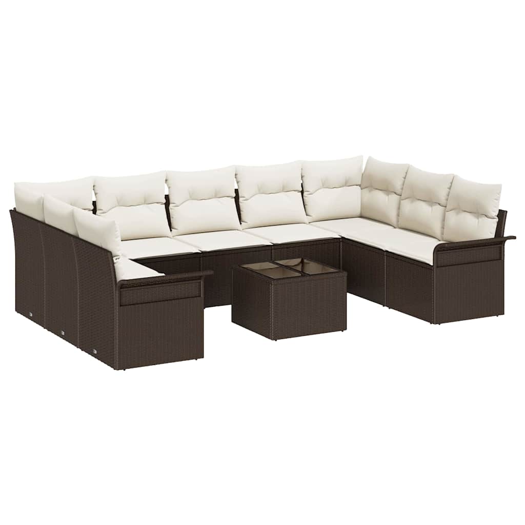 Set Divano da Giardino 10 pcs Grigio polyrattan