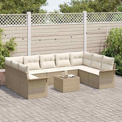 Set Divano da Giardino 10 pcs Marrone polyrattan