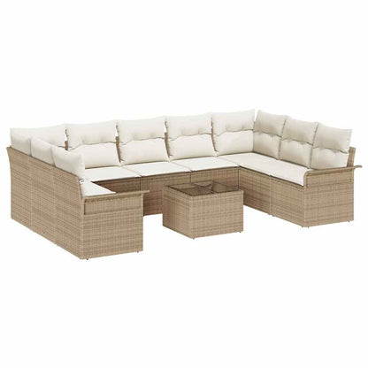 Set Divano da Giardino 10 pcs Marrone polyrattan