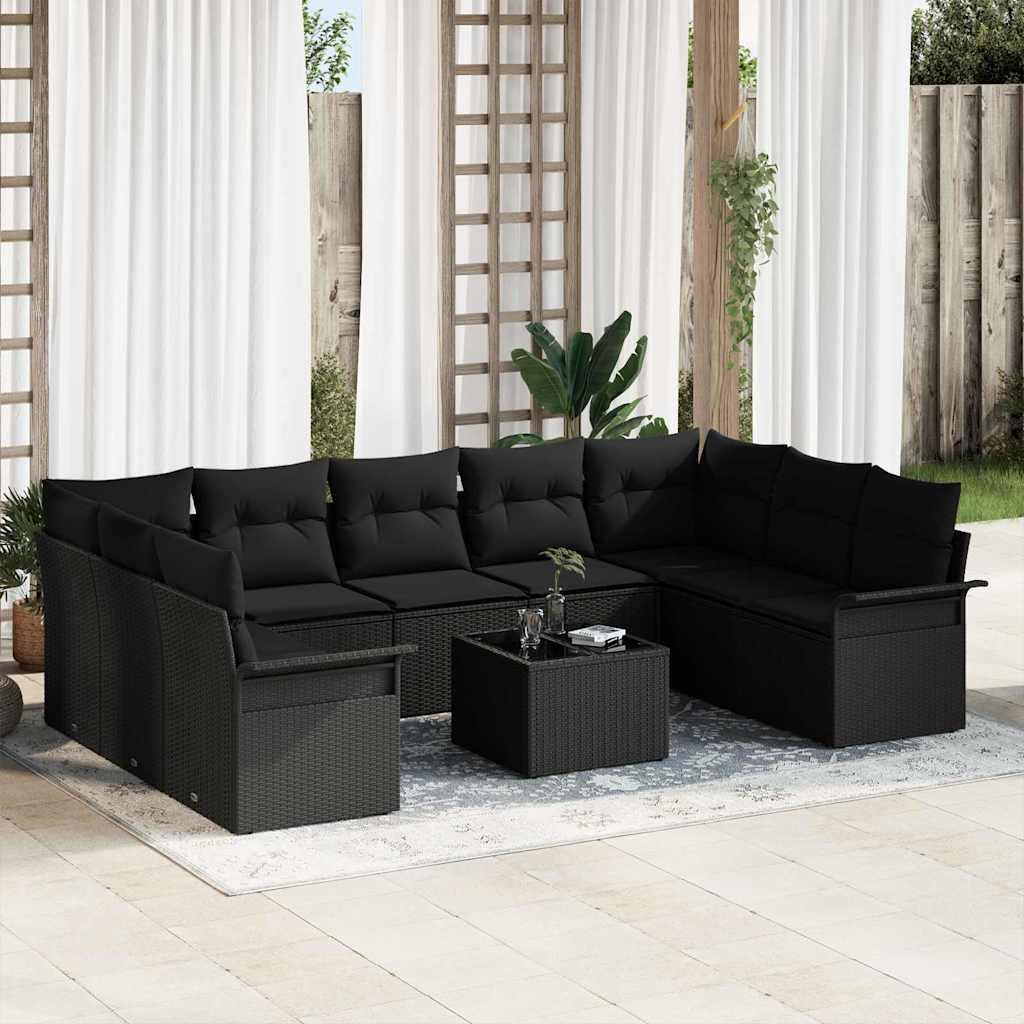 Set Divano da Giardino 10 pcs Beige polyrattan