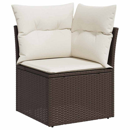 Set Divano da Giardino 10 pcs Marrone polyrattan