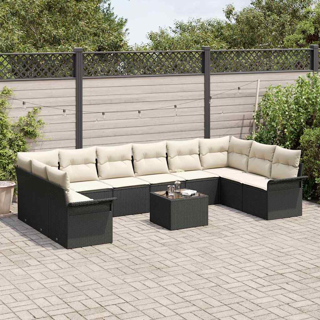 Set Divano da Giardino 11 pcs Marrone polyrattan