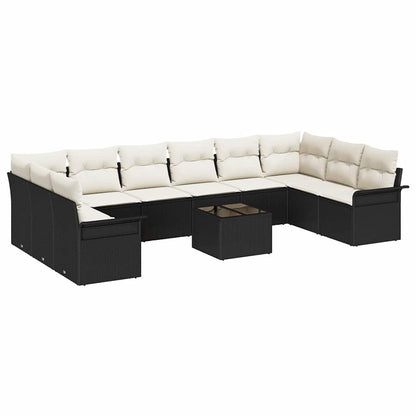 Set Divano da Giardino 11 pcs Marrone polyrattan