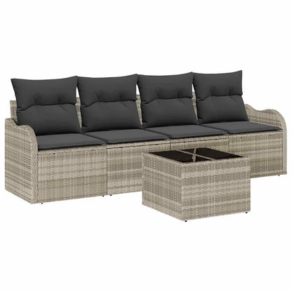 Set Divano da Giardino 5 pcs Grigio chiaro e grigio scuro