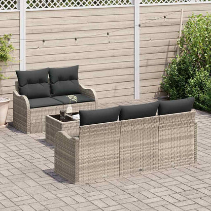 Set Divano da Giardino 6 pcs Grigio chiaro e grigio scuro